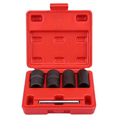 Socket Set, 5 Pcs Socket Set Rocking Wheel Nut Bolt Stud Extractor Remover 17 mm 19 mm 21 mm 22 mm Socket ?Random Delivery in Red or Blue?