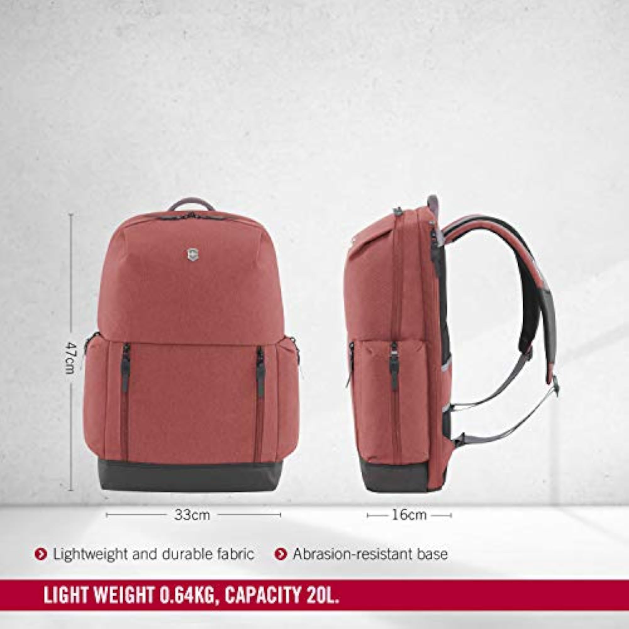 Unisex Polyester Deluxe Laptop Backpack in Burgundy