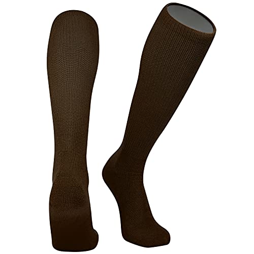 All Sport Knee High Long Baseball Football Tube Socks, Brown (XS)