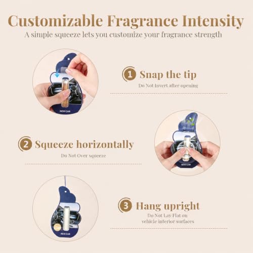 Image of Hanging Car Air Freshener, Adjustable Fragrance Control, New Car 4 Pack | Liquid Oil Diffuser, Customize Scent Intensity, Lasts 40+ Days, Car accessories, For Car, Home & Office