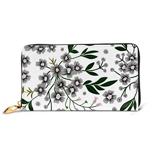 Preisvergleich Produktbild JHGFG Mode Handtasche Reißverschluss Brieftasche Vektor Blumen Nahtloser Hintergrund Kleine weiße Telefonkupplung Geldbörse Abendkupplung Blockieren Leder Brieftasche Multi Card Or. En