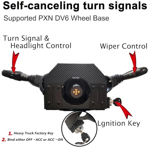 Image of Obokidlyamor Turn Signal Headlight Dimmer Switch For PXN VD6 /VD10 W DS R2 Bundle LITE Direct Drive Servo Wheel Base;Multi-Function Stalks Turn Wiper Lever Combination Racing Simulator Button Console Racing Wheel (For PXN VD10)