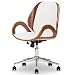 Baxton Studio Didier Modern & Contemporary Office Chair, Walnut/White