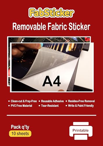 Lite Film A4 x 10 hojas] Pegatinas de tela para impresoras de inyección de tinta | Hoja de pegatinas para ventanas sin burbujas para impresoras de inyección de tinta | Hoja de pegatinas de pared de t