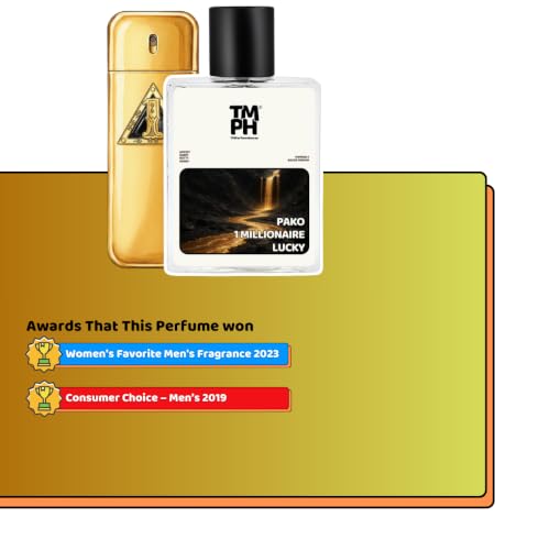 Image of TMPerfumehouse Pako 1 millionaire lucky EDP for Men | Sweet, Fruity & Long Lasting Perfume Spray | Woody, Sweet & Honey Fragrance | Luxury Gift for Him | TMPH | 50ml