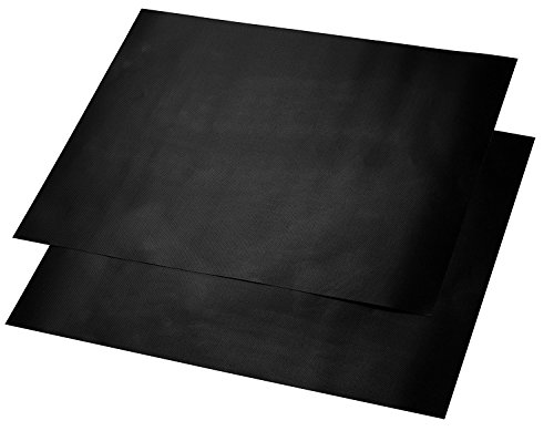 Quiseen BBQ Grill Mat - Set of 2 Mats - PFOA Free, Thick, Durable, Non-Stick, Heat Resistant and Dishwasher Safe