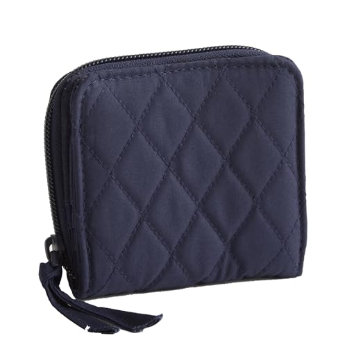 Vera Bradley Womens Premium Cotton Small Zip-Around Wallet Peacoat One Size