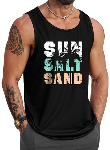 Image of VOGSTART Mens Hawaiian Beach Tank Tops Summer Vacation Muscle Top Graphic Sleeveless Shirts (S-3XL)