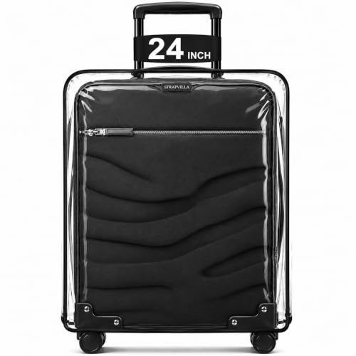 Image of Suitcase Cover Medium Size for Travel Luggage Protection | Dustproof Transparent Trolley Bag Cover Medium Size | Zipper Closure Trolley Cover 24 Inch for Hard Suitcases
