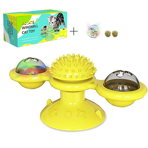 ZoneYan Moulin à Vent Chat, Jouet pour Chat Moulin à Vent, Jouet Tourbillonnant, Jouet pour Moulin à Vent pour Chat Drôle, Jouet Interactif pour Chat Taquin, Jouet pour Chat Scratching Tickle