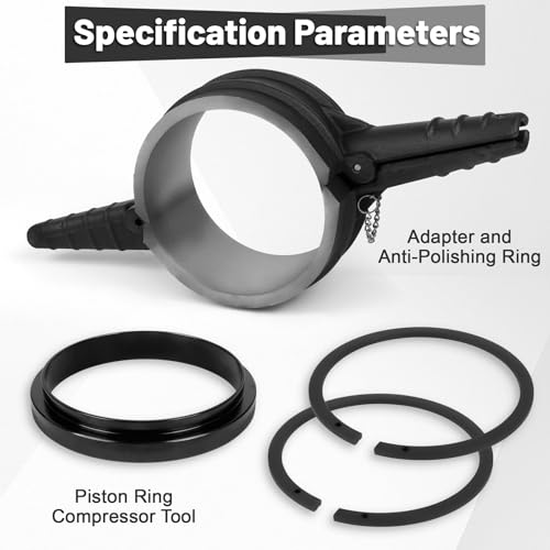 7040 Piston Ring Compressor Tool with Adapter & Anti-Polishing Ring for Cummins ISX/QSX 15, Caterpillar 3400, 3406, 3408, 3412, C15 with a 5.4" bore, Replaces 5299339 PT-7040 5394454 5299448, Black by longsure - Image 6
