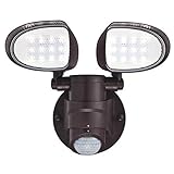 Westinghouse 6364300 Two 18W Motion Sensor, Bronze Finish with Acrylic Lens LED Outdoor Security Wall Light,