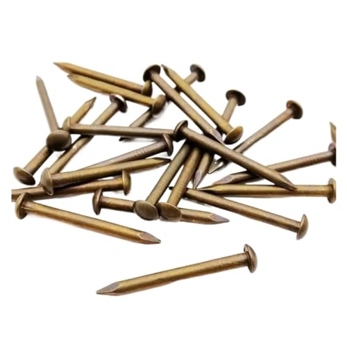 10/20/50/100pcs Clavos de Cobre Puro Cabeza Redonda Pequeña para Bisagra de Mueble Caja de Joyería (Color: 20pcs 2.8x25mm)(100pcs 1.2x8mm)