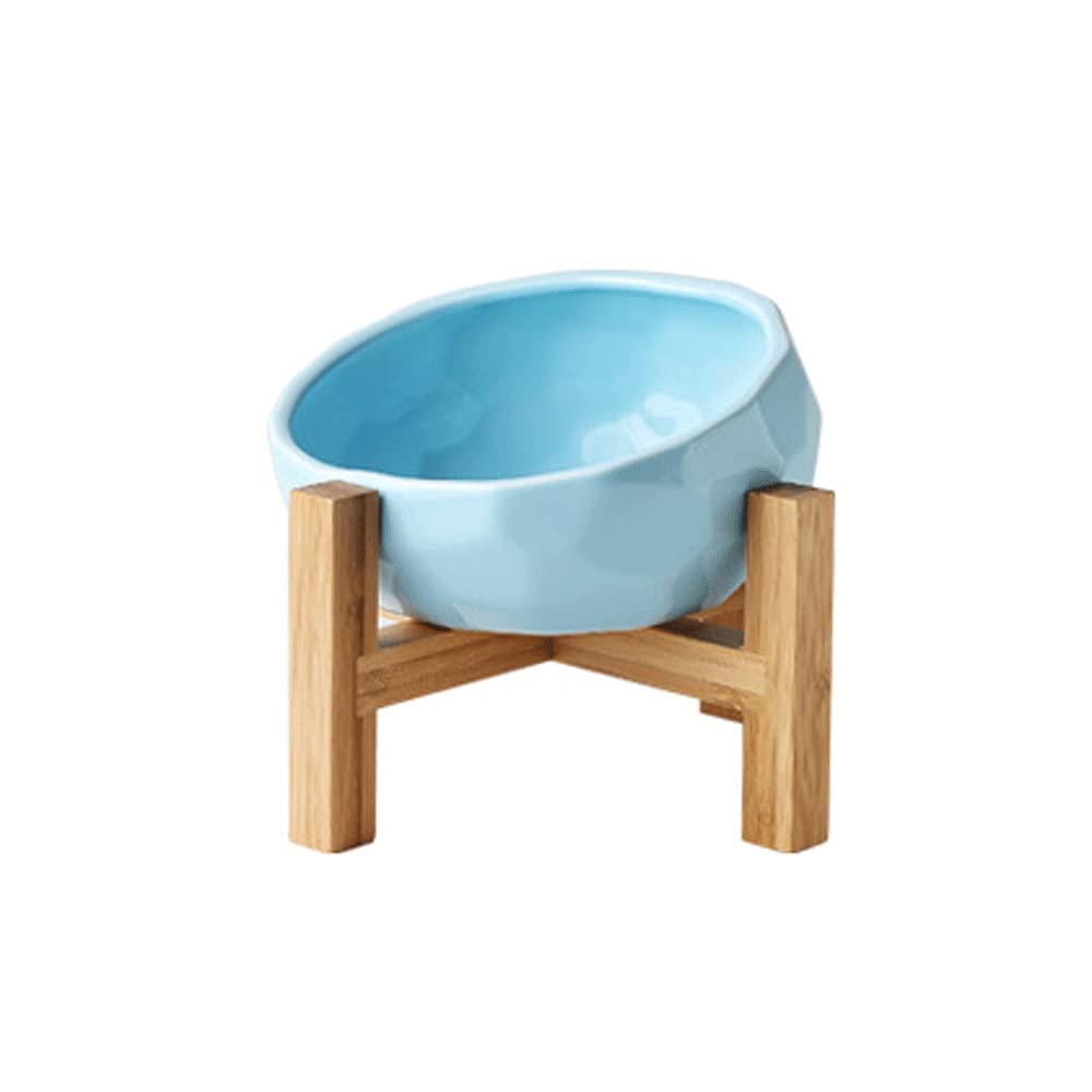 Cuencos grandes de cerámica para perros y gatos de 1090 ml con soporte elevado de madera, comedero antideslizante para cachorros, protege el cuello uterino, ideal para agua y alimentos, producto para