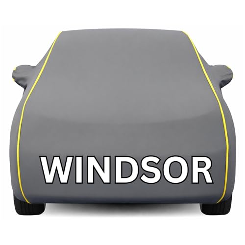 Image of Kayme Premium Grey MG Windsor EV Car Cover Waterproof for (All Models & Variants - Petrol, Diesel, CNG & EV) | Custom Fit with Mirror Pockets |All-Weather Protection - Outdoor Car Body Cover