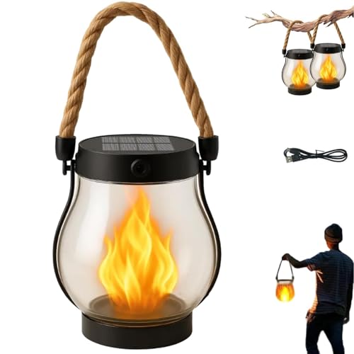 Lumières extérieures lanterne solaire étanche suspendue pour décoration jardin terrasse et camping