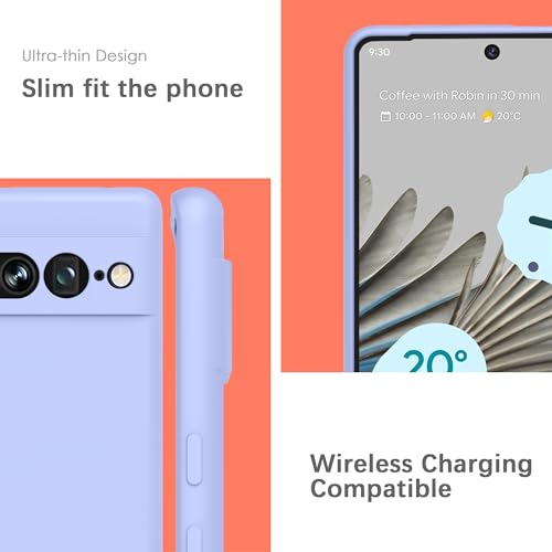 Image of YATWIN Silicone Back Case for Google Pixel 7 Pro, Soft-Touch Phone Back Cover for Google Pixel 7 Pro - Lilac