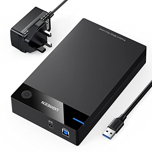 UGREEN Hard Drive Enclosure SATA to USB 3.0 HDD Caddy for 2.5 3.5 inch SSD HDD Disk up to 22TB with DC Power Adapter Tool-free Lay-Flat Hard Drive Docking Station for Windows Linux macOS PS4 Xbox