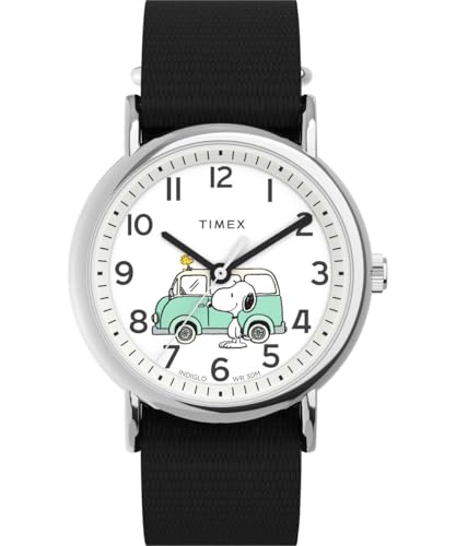 Timex Unisex Analog Quarz Armbanduhr mit einem Stoffband Peanuts Weekender
