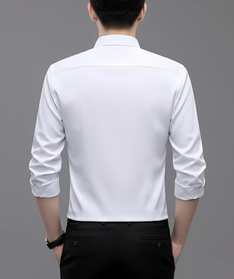 Image of IndoPrimo Men's Premium Satin Shirt for Party, Formal & Casual Wear - Stylish Designer Full Sleeve Shirt for Men