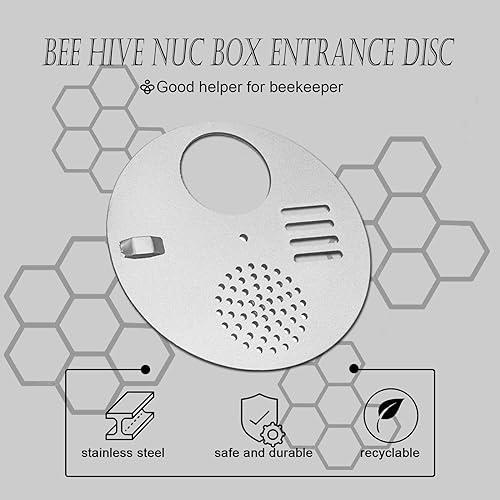 NIZEFEI Bee Hive Nuc Entrance Disc Diameter 4.92" 10PCS Stainless Steel Bee Hive Entrance Disk Gate Beekeeping Supplies Beehive Tool - Image 5