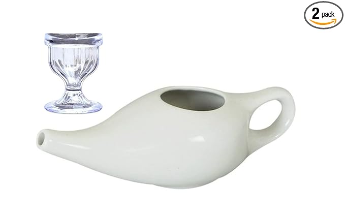 TodayHealth Porcelain Ceramic Neti Pot for Nasal Cleansing Sinus and Passages for Optimal Health