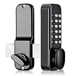 Digital Door Lock Deadbolt, Mechanical Combination Lock, Mechanical Keyless Entry Door Gate Lock with Keypads Door Knob, Outdoor Anti Theft Digital Code Combination Door Security Lock Set (Black)