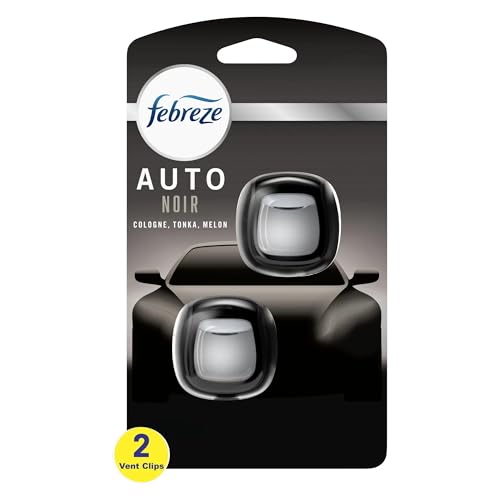 Image of Febreze AUTO Air Freshener Vent Clip Ember, 07 oz. Car Vent Clip, Pack of 2 (NOIR)