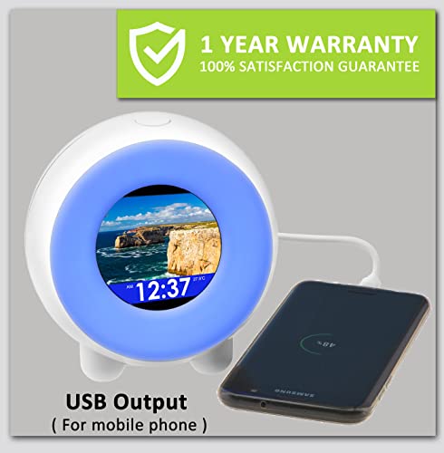 Zoopond - Full-Color Mobile Display Alarm Clock For Kids, Kids Alarm Clock, Kids Night Light, Ok To Wake Clock, Wake Up Light, Toddler Clock Gro Clock, Sound Machine Kids, 16 Cartoon Characters Z06A #TOP6