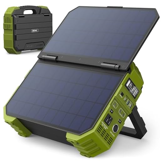 BROWEY Portable Power Station 1000W with Built-in Solar Panel, 614WH/192000mAh LiFePO4 Battery Pack, Solar Generator for Outdoors Camping Travel RV Blackout Home Use