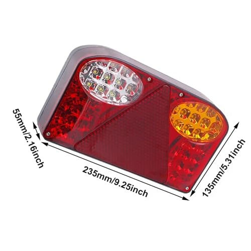 Feu arrière pour lot de 2 feux arrière 12V-24V camion remorque rouge jaune blanc LED
