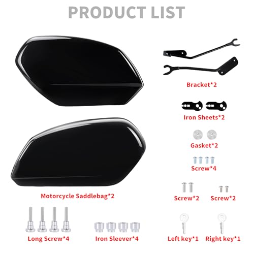 Alforjas rígidas para Harley Softail Low Rider (2018-2024) - Pack de 2 unidades, color negro, material ABS miniatura 6