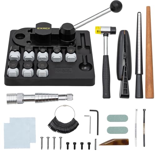 CXRCY Ring Bender Kit with Nylon Dies Making Tool Ring Bender Tool for Jewelry Makingz and Spoons Including the Stretcher Enlarger Expander and Measurement kit