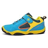  Unpowlink Kinder Schuhe Sportschuhe Ultraleicht Atmungsaktiv Turnschuhe Klettverschluss Low-Top Sneakers Laufen Schuhe Laufschuhe für Mädchen Jungen 28-37 (29 EU, Blau)