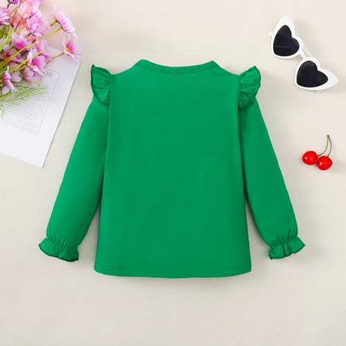 Image of LYSMuch Toddler Baby Girls Blouse Long Sleeve Ruffle Shirt Solid Top Clothes
