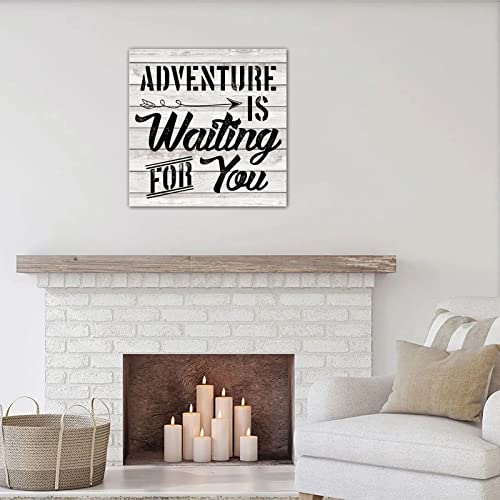 Plaque murale aventure en bois pour une deco de cheminee chaleureuse - 2