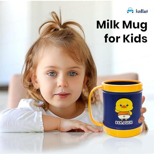 Image of FunBlast Milk Mug for Kids - Unbreakable Mug for Kids, Milk Mugs for Kids Unbreakable - Milk Drinking Cup for Kids (Pack of 1) (Duck)