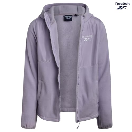 Image of Reebok Girls Fleece Jacket - Weather Resistant Lightweight Polar Fleece Line Zip Up Fleece Jacket for Girls Outerwear Coats