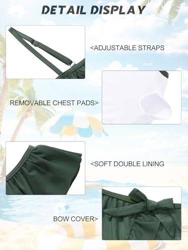 Image of URMAGIC Girls Swimsuits 3 Piece Tankini Bathing Suit Set Bikini Swimwear with Cover Up Beach Skirt 7-14 Years