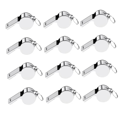 12 Silbatos Deportivos de Acero Inoxidable Portátiles miniatura 1