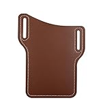 1 Pieces PU Leather Portable Sports Running Mobile Phone Storage Belt Bag Cell Phone Holster Universal Case Sheath with Belt Hole Mobile Phone Bag Men Storage (Brown)