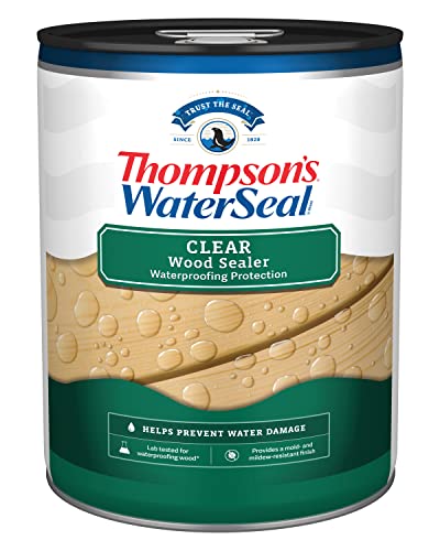 Thompson’s WaterSeal Clear Waterproofing Wood Stain and Sealer, 5 Gallon