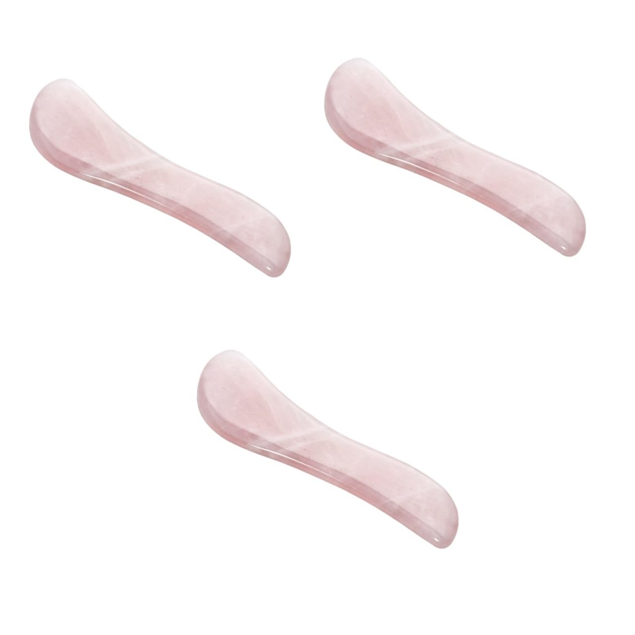 Healeved 3pezzi Strumento Di Massaggio Gua Sha Quarzo Rosa Shape Per Spa e Trattamenti Di Acupuntura Facile Da Usare Per Collo Viso Schiena e Piedi Realizzato Mano Statico e Sicuro Per La
