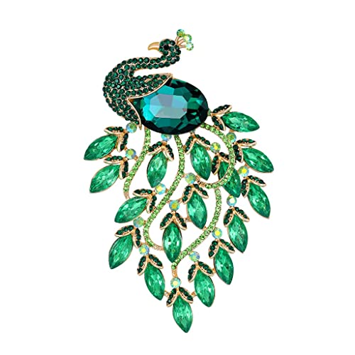 Broche paon vert en alliage pour raviver vos vêtements ternes sans effort