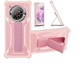 Aroepurt Coque pour unihertz TICKTOCK-E Coque �tui Case Cover Hybride [avec Protection d'�cran en Verre tremp�] [Support magn�tique Pliable] [givr� r�sistant aux Empreintes digitales] Rosa