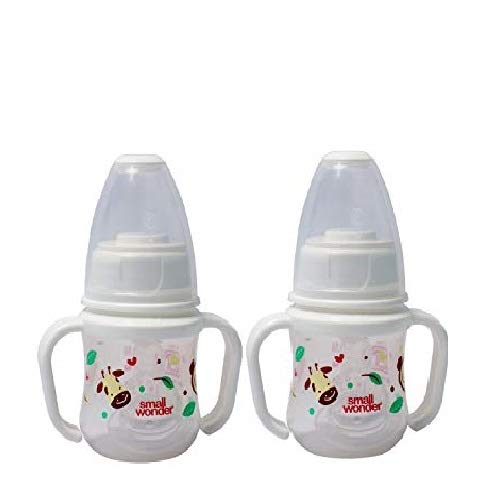 Small Wonder Baby Feeding Bottle Slim Neck Clear 60 ml Pack of 2, Animal Print, with Anti Colic Nipple, New Born/Infants/Toddler Upto 3 Years, BPA Free, White Colour-image-22