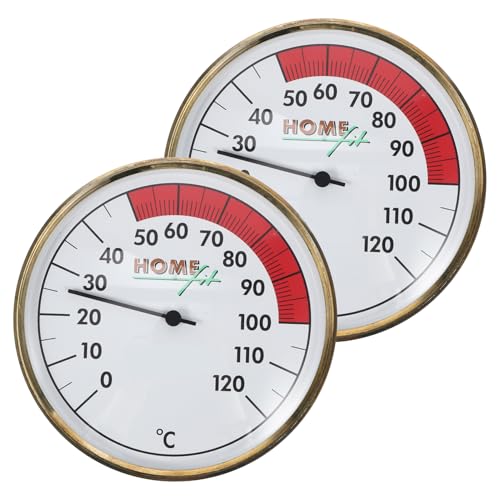 LIOOBO 2Piezas Termómetro de Pared para Interiores y Exteriores de Medidor de Temperatura para Sauna Guardería y Jardín Alta Precisión y