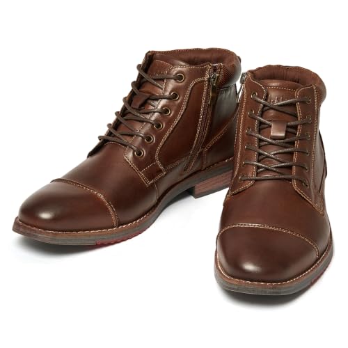 Image of Arkbird Men's Dress Boots Genuine Leather Cap Toe Ankle Boot with Side Zipper for Casual Business Formal Wear