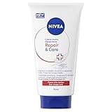 NIVEA Crème Mains 3 en 1 Repair & Care 75 ml – Réparation intense Peaux Très Sèches & Rugueuses – 20% Glycérine & Pro‑Vitamine B5 – Soin Hydratation jusqu’à 72h – Non grasse