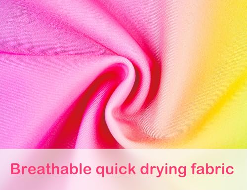Image of Girls Tankini Swimsuit Two Piece Bathing Suit Colorful Toddler Kids Ruffle Swimwear Adjustable Strap Summer Beach